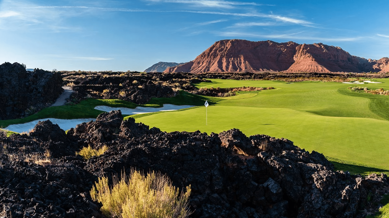 A golf course inside Black Desert Resort.